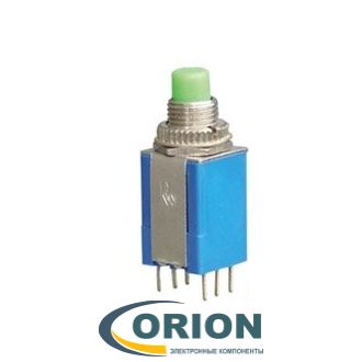 Кнопка AN4 2x2 ON-(ON) 250V 1A зеленая