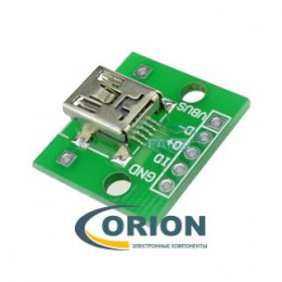USB mini Розетка на плате 5pin (USB/M-1J)