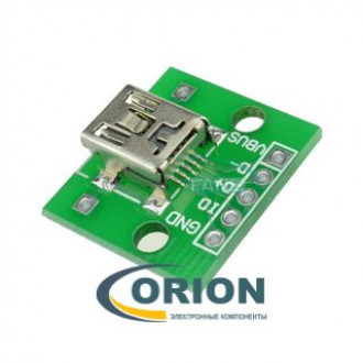 USB mini Розетка на плате 5pin (USB/M-1J)