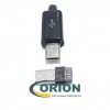 USB micro Штекер на кабель с корпусом 5pin удлиненный (черный)