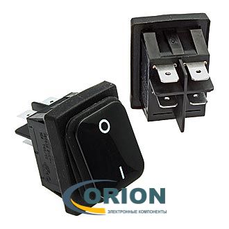 Переключатель, выключатель SB089 IP65 ON-OFF 22x30mm 250V 16A (черный)