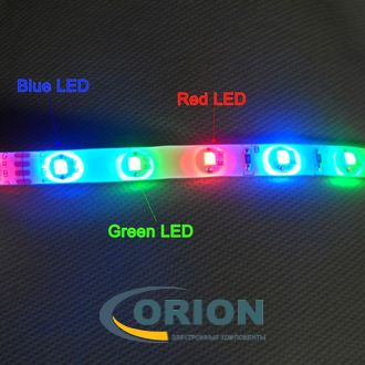 Светодиодная лента 2835 RGB, шир. 8мм, 12в (Эконом) 1 метр