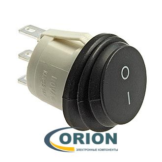 Переключатель, выключатель SB039 IP65 ON-ON ф20.2mm 250V 6A 3 pin (черный/белый)