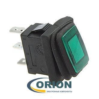 Переключатель, выключатель SB008 IP65 ON-OFF 13x19.2mm 250V 6A (зеленый)