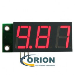 Цифровой вольтметр постоянного тока 0...9,99в красный [SVH0001R-10] 3 провода