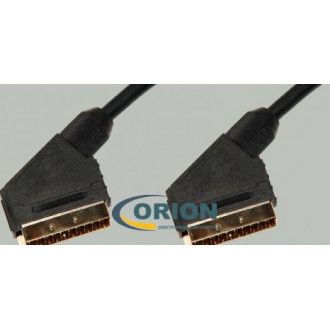 Шнур SCART штекер - SCART штекер Gold OD10мм 2м Premier