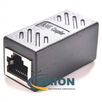 Переходник Адаптер проходной RJ-45 (8P8C), FTP, CAT7/CAT6/CAT5e черный
