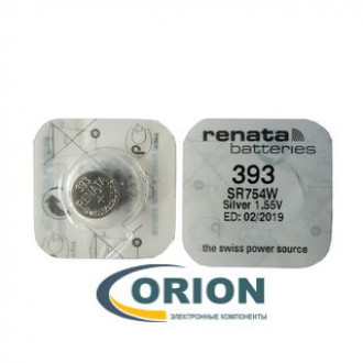 Батарейка 393 (SR48W/SR754SW) 1.55V Renata 5.4х7.9мм (G5)