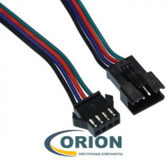 Комплект разъемов M+F 4 pin SM2.54-4P с кабелем 100мм SMP 22 AWG