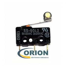 Микропереключатель SS5GL2 ON-(ON) 250V 3A рычажного типа с роликом OMRON