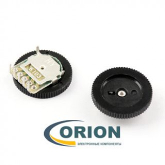 Резистор переменный     10ком x 2  дисковый 5 pin (Mark: B103)