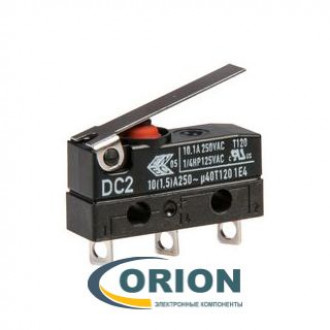 Микропереключатель DC2C-A1LC ON-(ON) 250V 10A рычажного типа с удлиненным рычагом