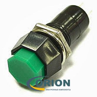 Кнопка PBS-14B OFF-(ON) 250V 3A зеленая