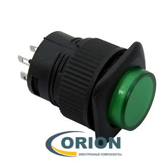 Кнопка R16-504AD-G ON-OFF 250V 3A зеленая