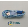Шнур USB A штекер - USB micro-B(5P) штекер 1.0м (v2.0) нейлон SH0006-V8 blue