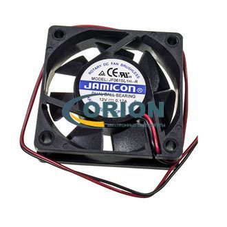 Вентилятор  60х60х15mm DC 12V 0.17А (скольжения) JAMICON JF0615S1H-R с гибким отводом 250мм 2pin
