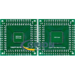 Переходник 2 в 1 T/SQFP100 Pitch 0.4 mm / SQFP100 Pitch 0.5 mm (V005)
