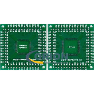 Переходник 2 в 1 T/SQFP100 Pitch 0.4 mm / SQFP100 Pitch 0.5 mm (V005)