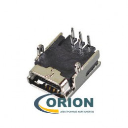 USB mini Розетка на плату угловая 5pin DIP