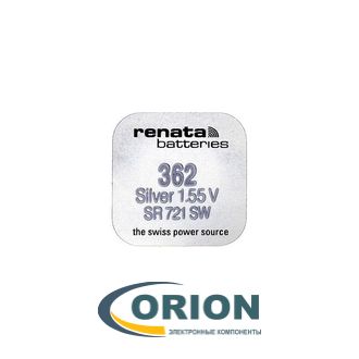 Батарейка 362 (SR721SW) 1.55V Renata 2.1х7.8мм (G11)