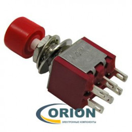 Кнопка TS-009 ON-(ON) 250V 2A красная