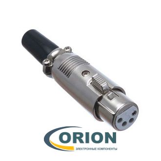 Гнездо XLR 4P металл на кабель с хомутом (80мм)