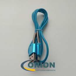 Шнур USB A штекер - USB micro-B(5P) штекер 1.0м (v2.0) с пружинками blue