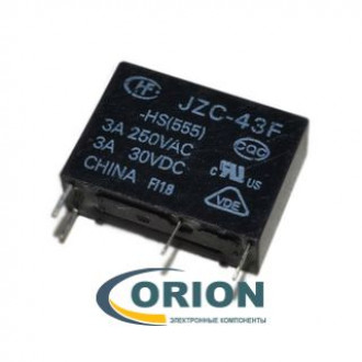 Реле JZC-43F 024-HS (555) 24VDC 3A 1C