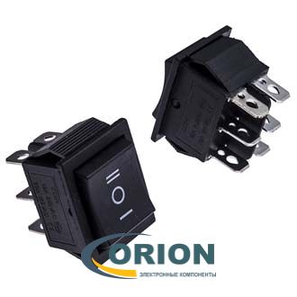Переключатель, выключатель KCD4-203-C6-B/6P ON-OFF-ON 250V 15A (черный)