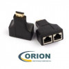 Переходник HDMI гнездо -  2 x RJ-45 гнездо