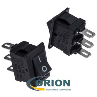 Переключатель, выключатель KCD5-101-C3-B/3P = RWB-102 3pin ON-ON 250V 3A (черный)