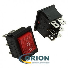 Переключатель, выключатель KCD4-601-C-R/6P ON-OFF-ON 250V 15A (красный)