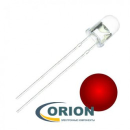 Светодиод  5мм красный прозрачный, ARL-5213URC-1,5cd