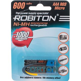 Аккумулятор R03/AAA 1.2V 600mАh NiMh ROBITON [2 штуки]