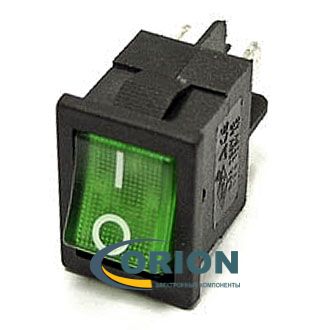 Переключатель, выключатель MIRS-201(A) ON-OFF 250V 6A 4 pin (зеленый)
