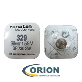 Батарейка 329 (SR371SW) 1.55V Renata 3.1х7.9мм