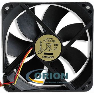 Вентилятор 120х120x25mm DC 12V 0.30A (скольжения) GEMBIRD FANCASE3 с гибким отводом 300мм 3 pin