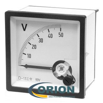 Вольтметр DC  50в (72х72)