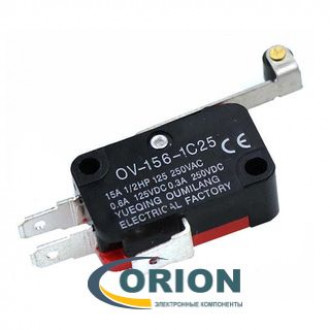 Микропереключатель 1185RE8 V-156-1C25 ON-(ON) 250V 16A рычажного типа с роликом (контакты 4.8мм) MICRO SWITCH