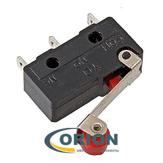 Микропереключатель SM5-05N-115-G45 ON-(ON) 250V 3A рычажного типа с роликом