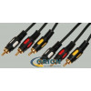 Шнур 3 х RCA штекер - 3 х RCA штекер 1.5м Gold Rexant