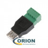 USBA Розетка на кабель 4pin, с клеммной колодкой (пластик)