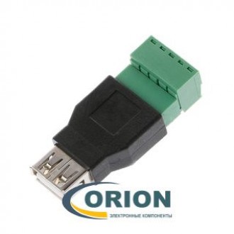 USBA Розетка на кабель 4pin, с клеммной колодкой (пластик)