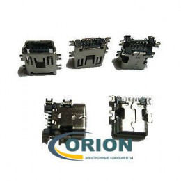 USB mini Розетка на плату угловая 5pin SMT