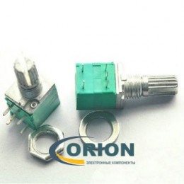 Резистор переменный   500ком  WH9011AK-1-18T 0,033Вт [LOG] с выключателем 16V/1A, горизонтальный L-15 короткий вал