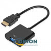 Переходник Видеоконвертер вход HDMI - выход VGA черный