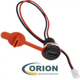 USB Type-C Розетка на панель с проводом, с разъемом HB-02 TYPE-C-2pin-20-PH2.0