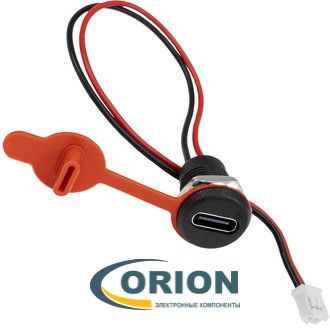 USB Type-C Розетка на панель с проводом, с разъемом HB-02 TYPE-C-2pin-20-PH2.0