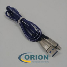 Шнур USB A штекер - USB micro-B(5P) штекер 1.0м (v2.0) лента текстиль SH0072-V8