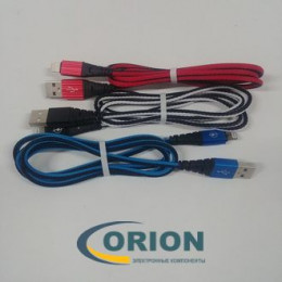 Шнур USB A штекер - USB micro-B(5P) штекер 1.0м (v2.0) текстиль SH0075-V8